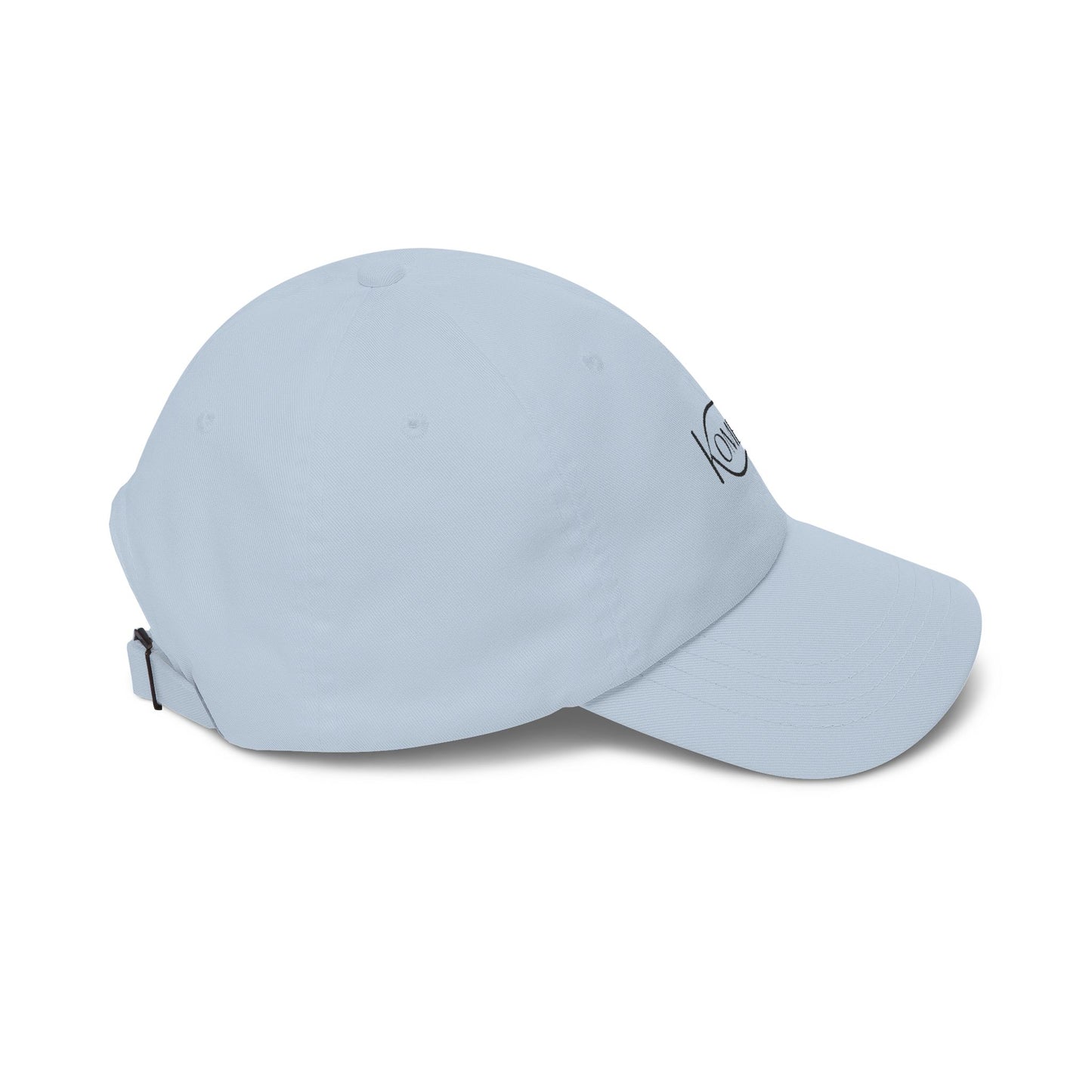 Cat Silhouette Dad Cap — "Kome-Mi" Embroidered White Baseball Hat