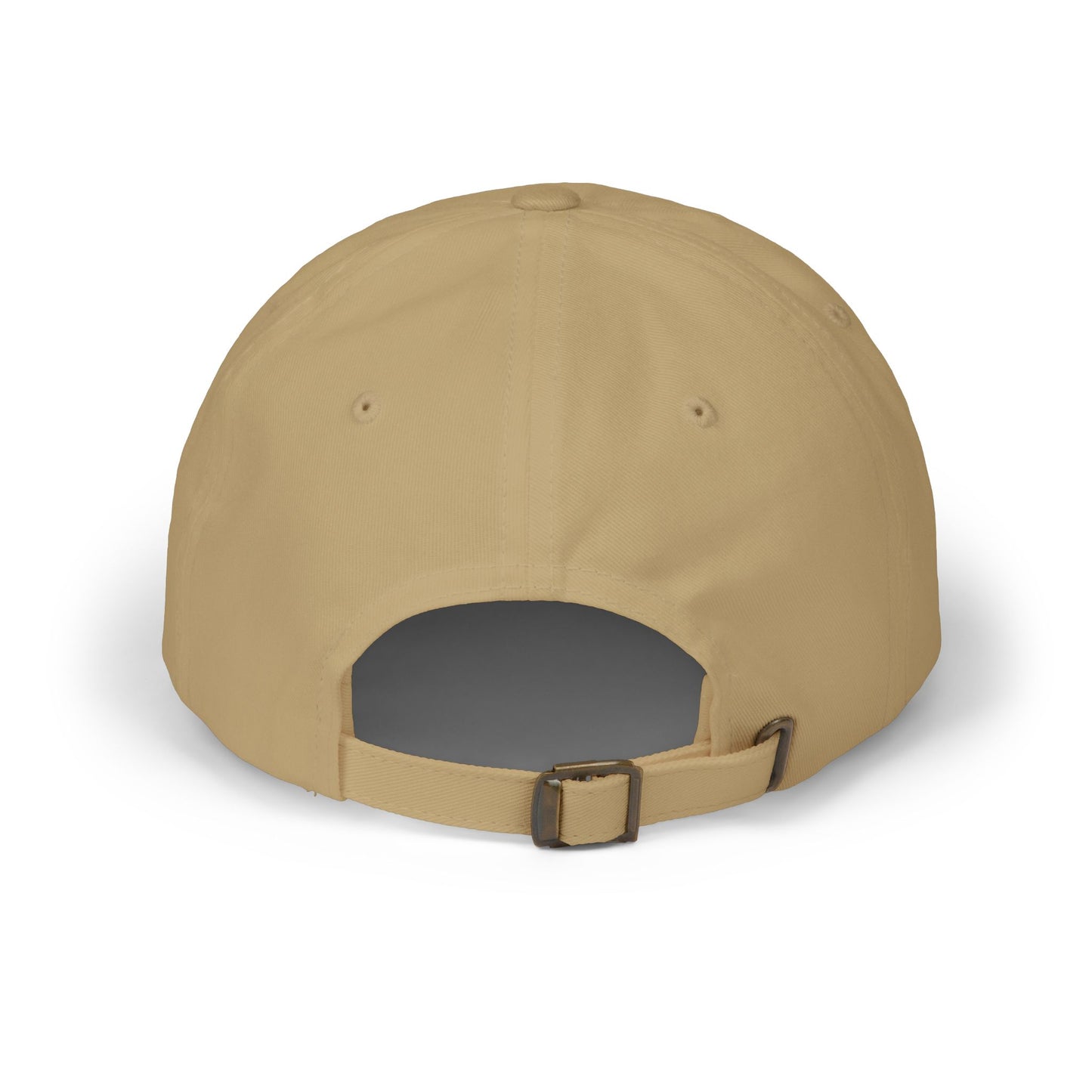 Cat Silhouette Dad Cap — "Kome-Mi" Embroidered White Baseball Hat