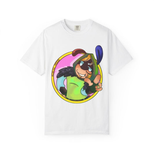 Cartoon Character Peace Sign T‑Shirt — Colorful Bunny Illustration