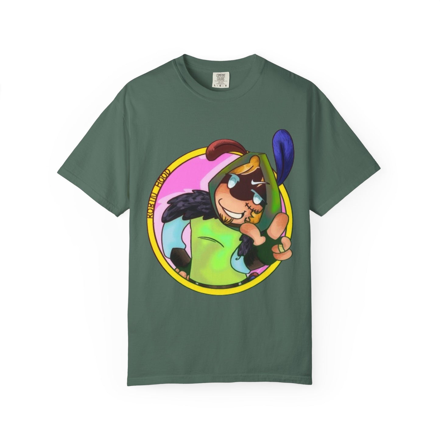 Cartoon Character Peace Sign T‑Shirt — Colorful Bunny Illustration