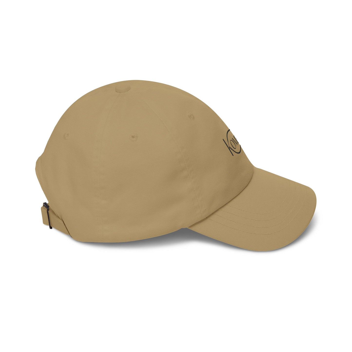 Cat Silhouette Dad Cap — "Kome-Mi" Embroidered White Baseball Hat