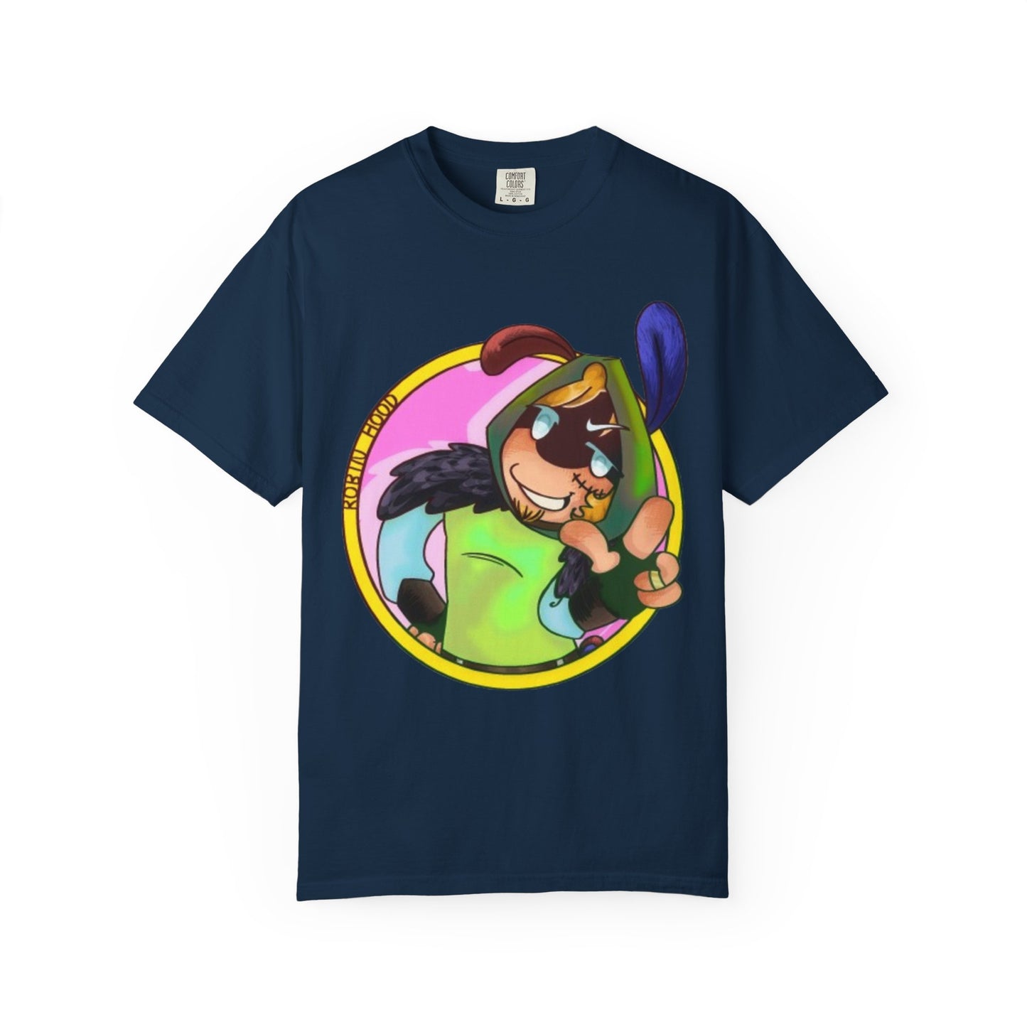 Cartoon Character Peace Sign T‑Shirt — Colorful Bunny Illustration