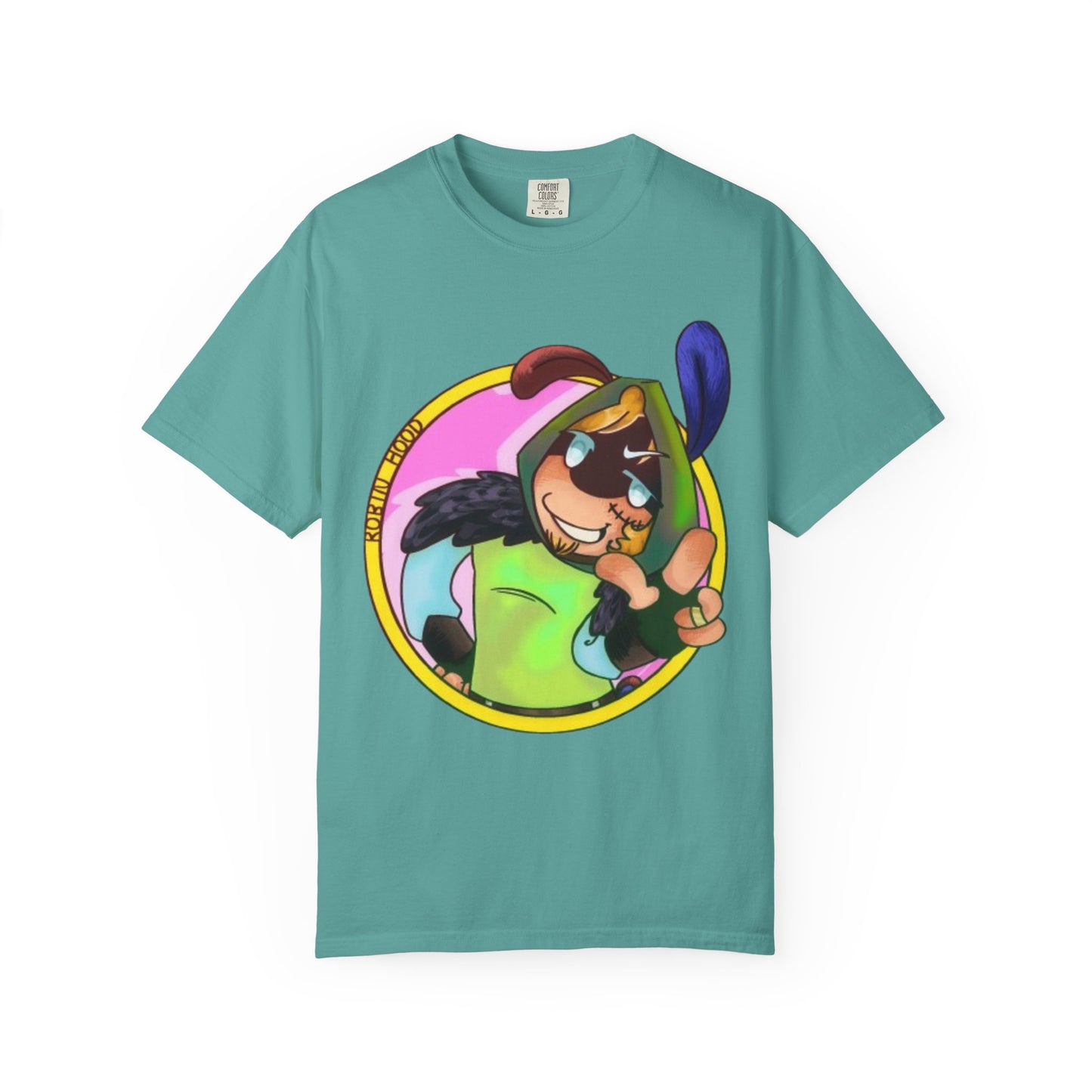 Cartoon Character Peace Sign T‑Shirt — Colorful Bunny Illustration