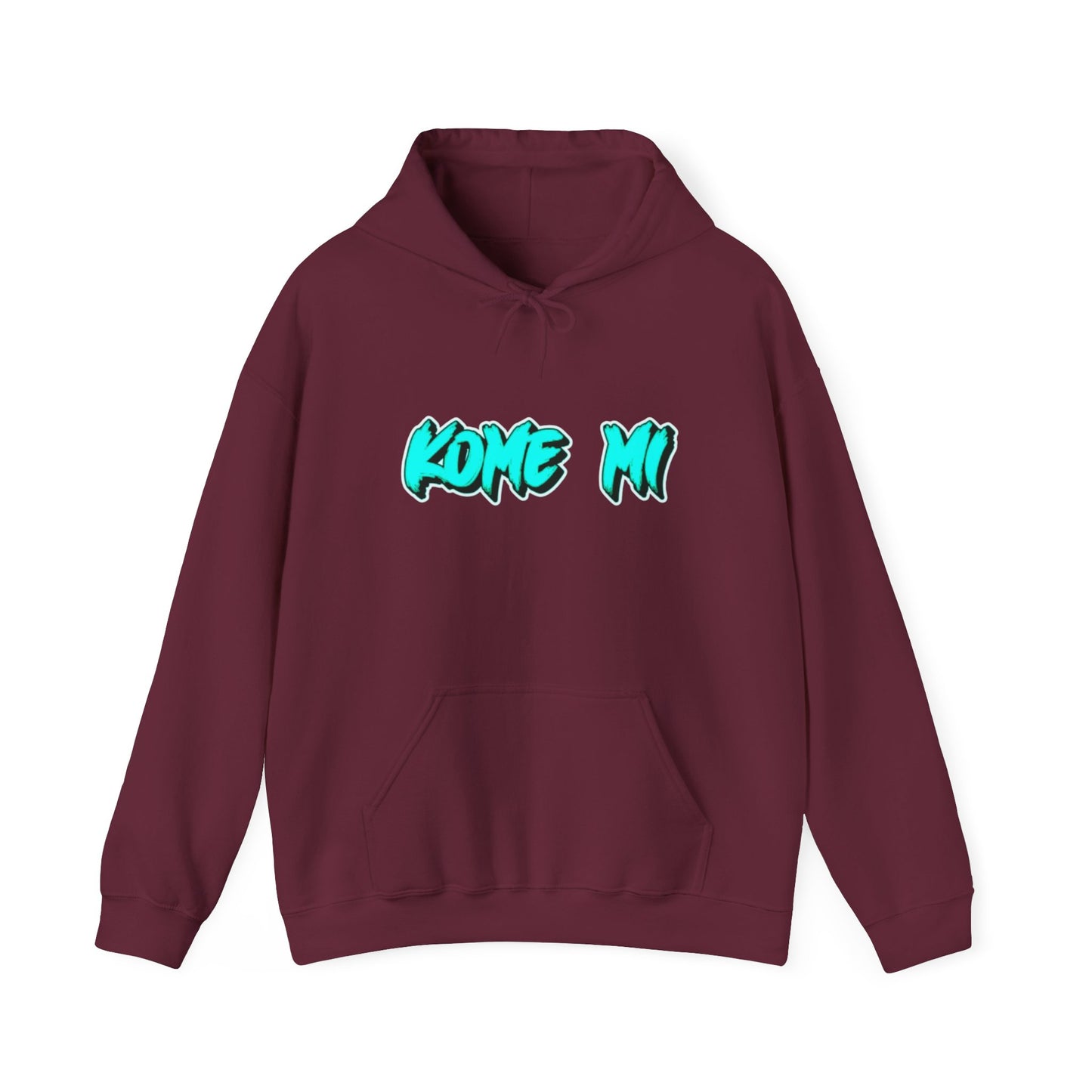 Kome Mi Graffiti Hoodie – Retro Teal Streetwear Pullover