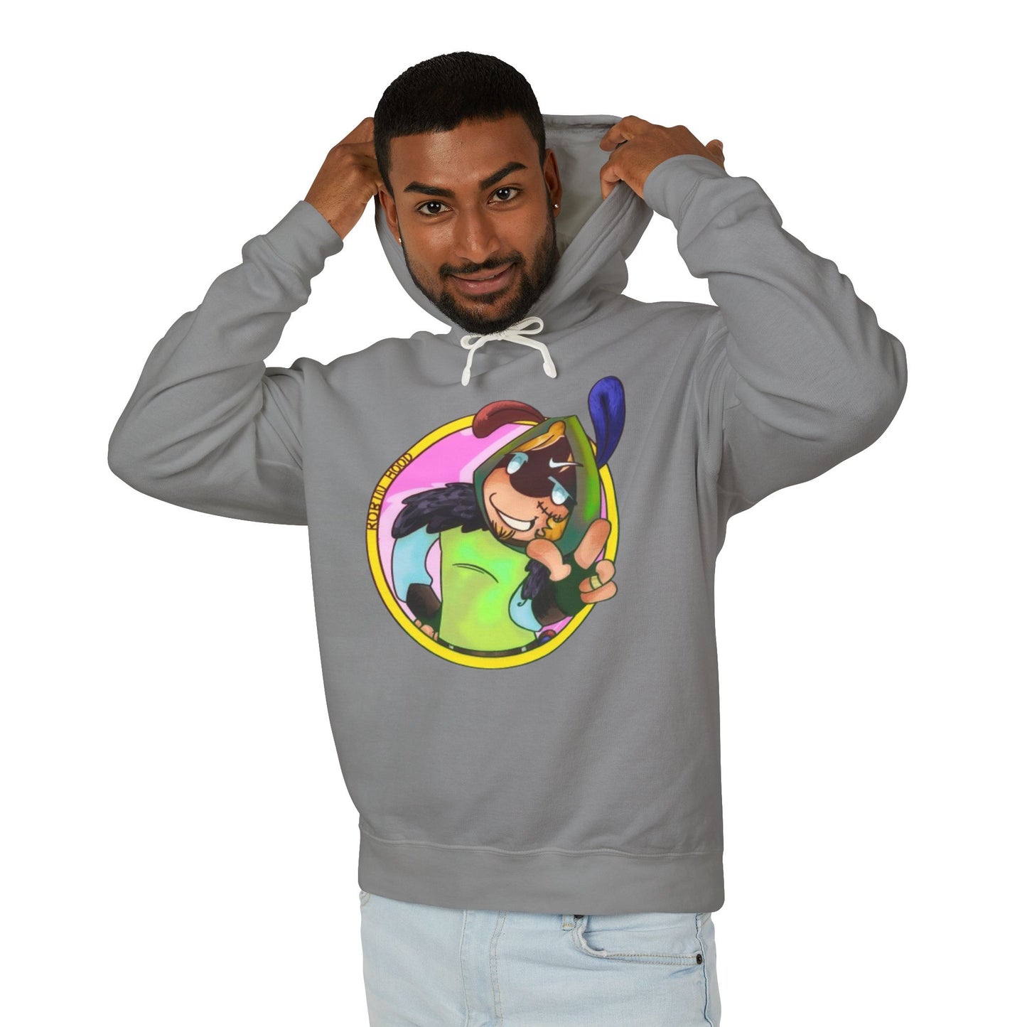Kayak Pup Graphic Hoodie — Playful Canoe Dog Illustration Lightweight Hoodie