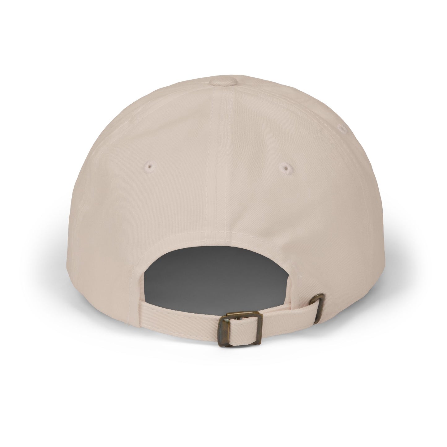 Cat Silhouette Dad Cap — "Kome-Mi" Embroidered White Baseball Hat