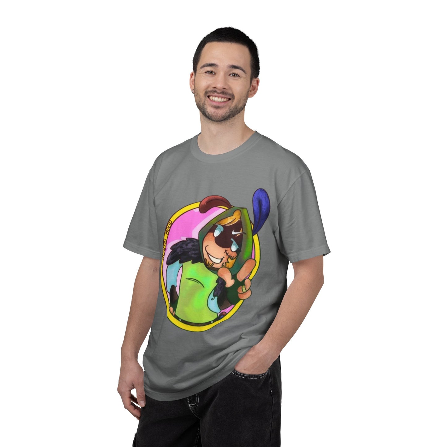 Cartoon Character Peace Sign T‑Shirt — Colorful Bunny Illustration