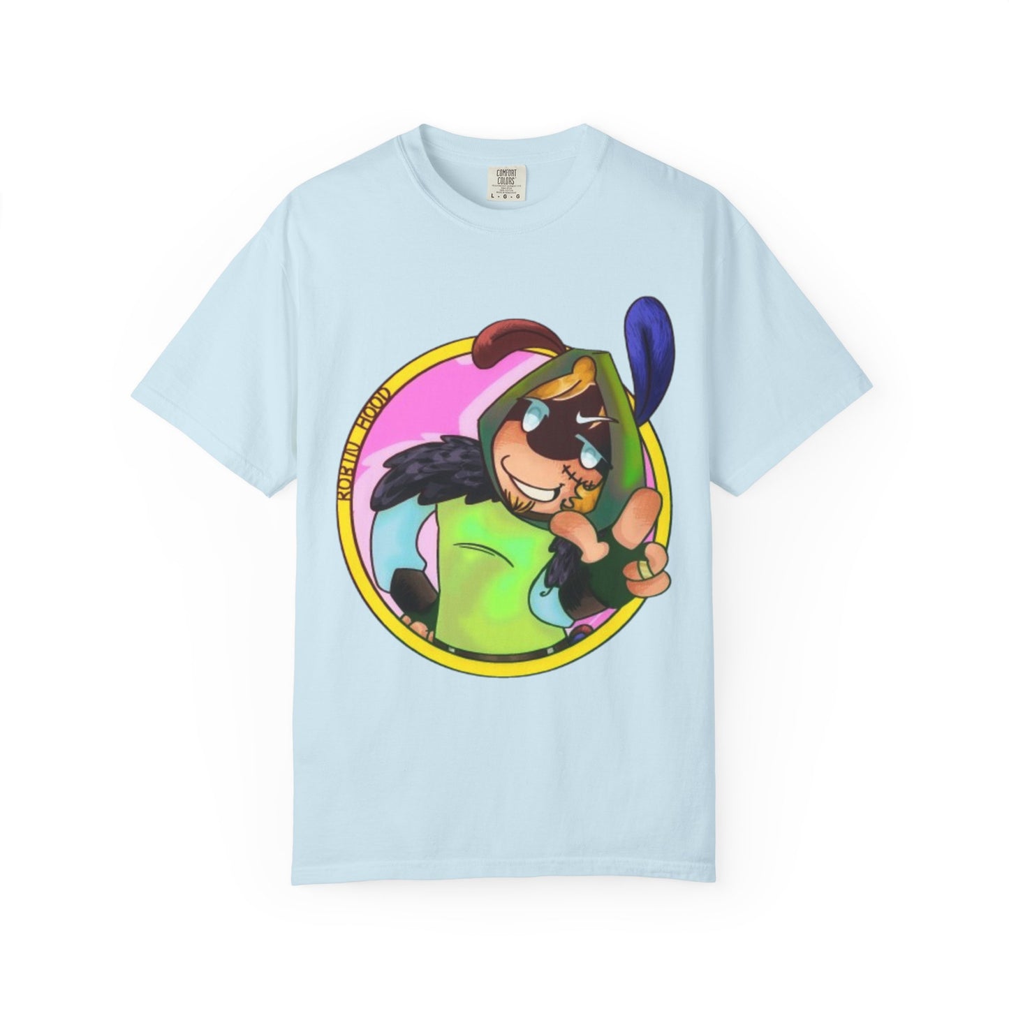 Cartoon Character Peace Sign T‑Shirt — Colorful Bunny Illustration