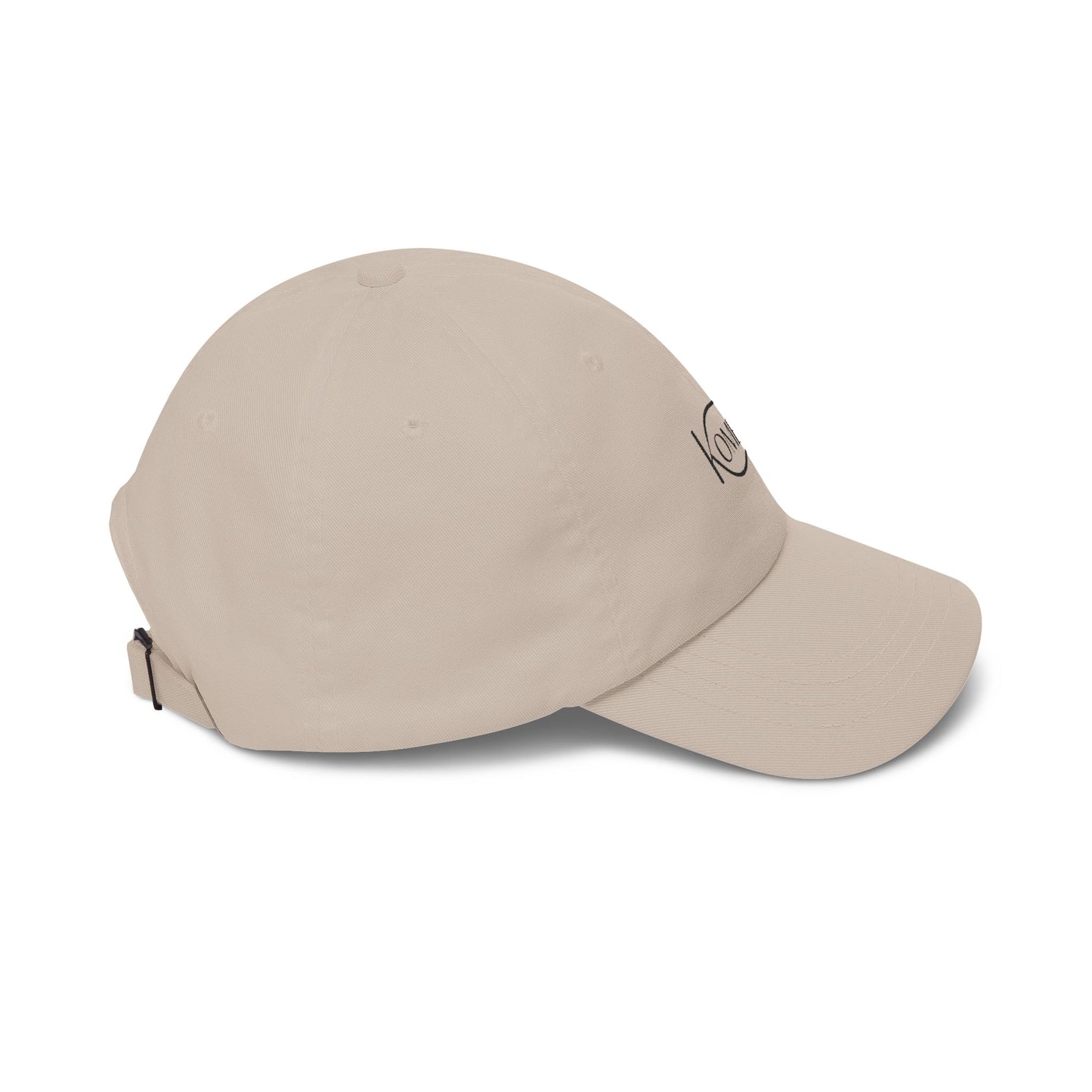 Cat Silhouette Dad Cap — "Kome-Mi" Embroidered White Baseball Hat