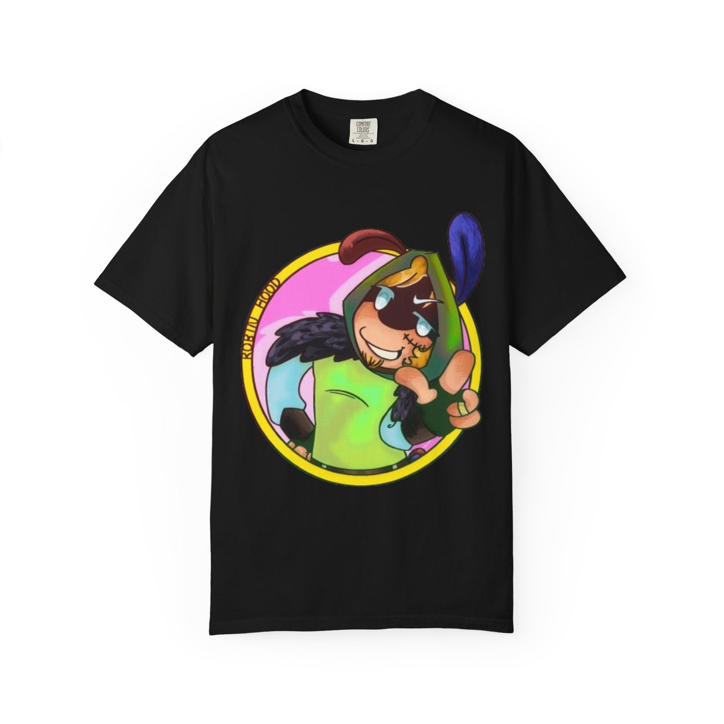 Cartoon Character Peace Sign T‑Shirt — Colorful Bunny Illustration