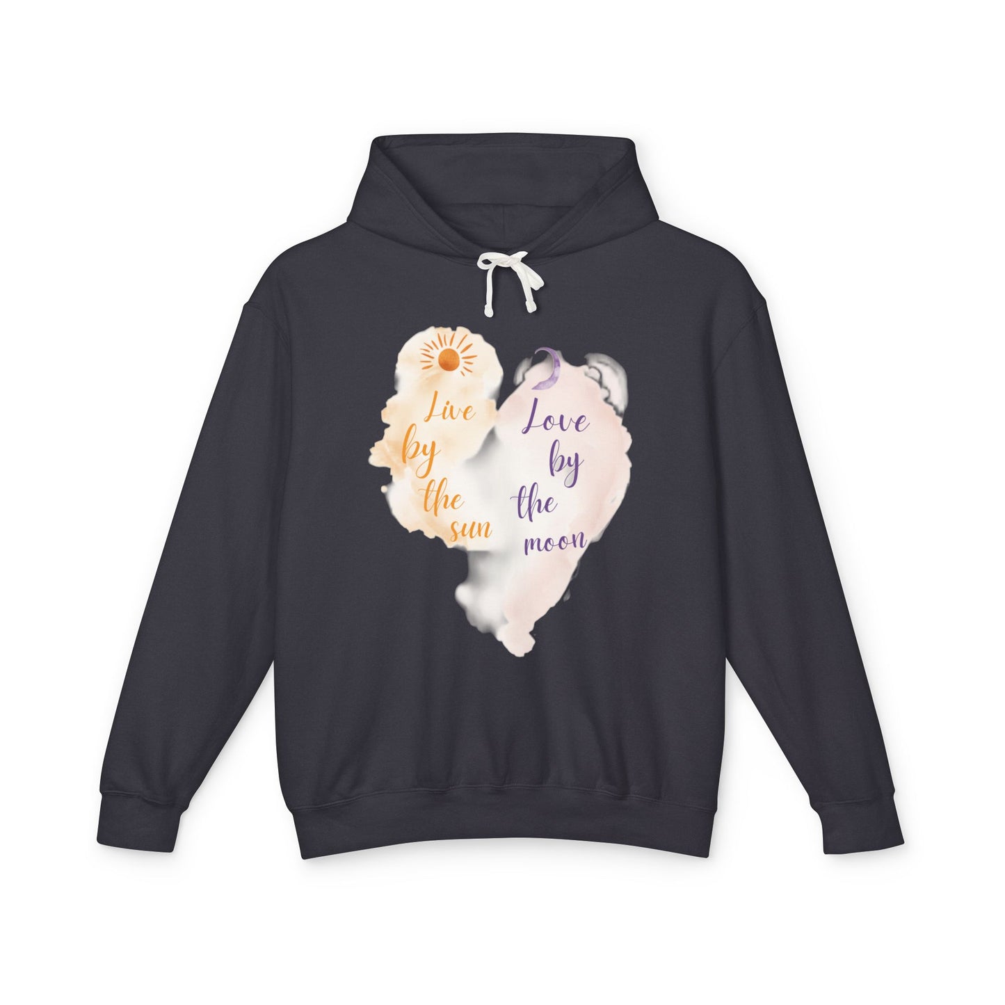 Sun & Moon Watercolor Hoodie - "Love by the Sun / Love by the Moon" Lightweight Pullover