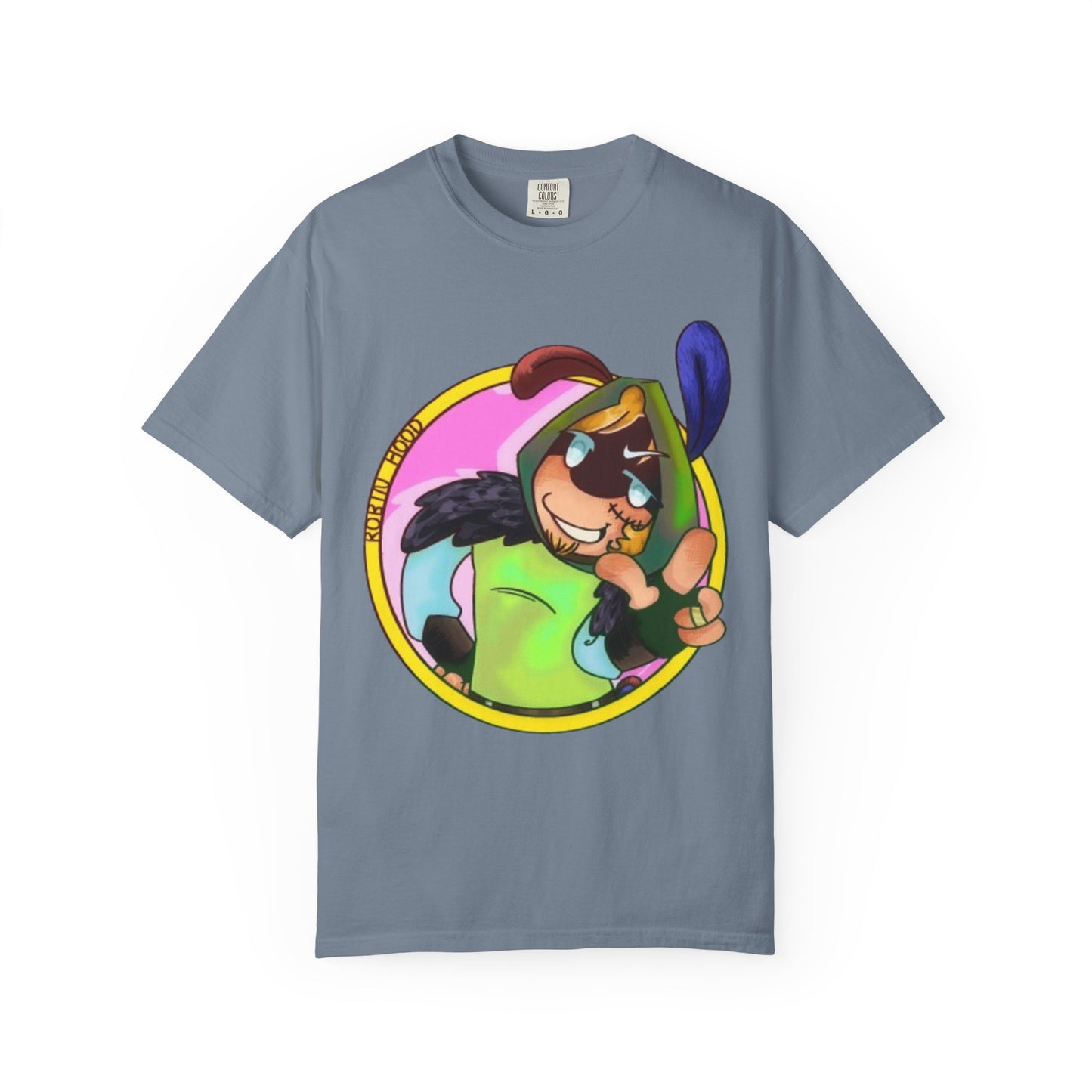 Cartoon Character Peace Sign T‑Shirt — Colorful Bunny Illustration
