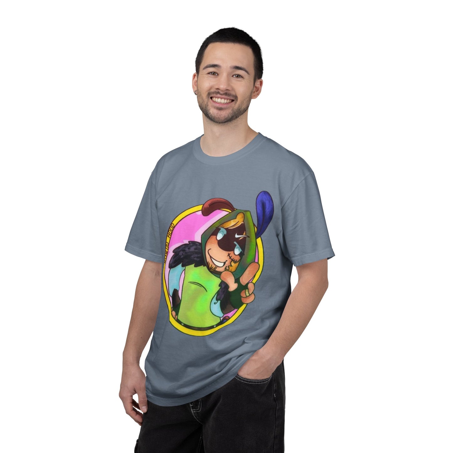 Cartoon Character Peace Sign T‑Shirt — Colorful Bunny Illustration