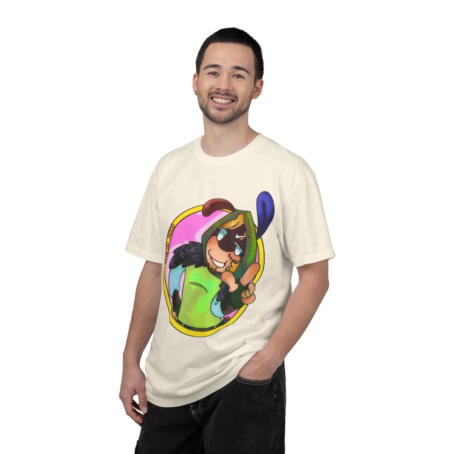 Cartoon Character Peace Sign T‑Shirt — Colorful Bunny Illustration