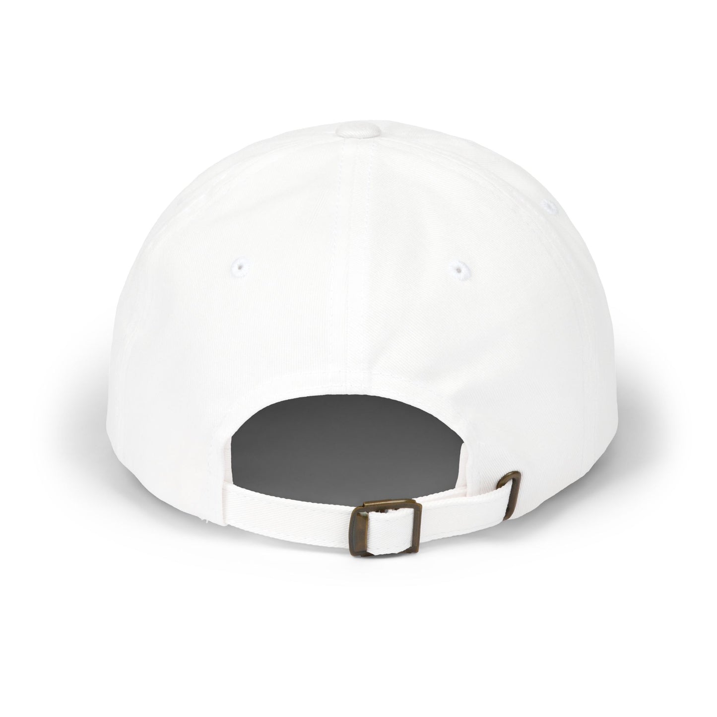 Cat Silhouette Dad Cap — "Kome-Mi" Embroidered White Baseball Hat