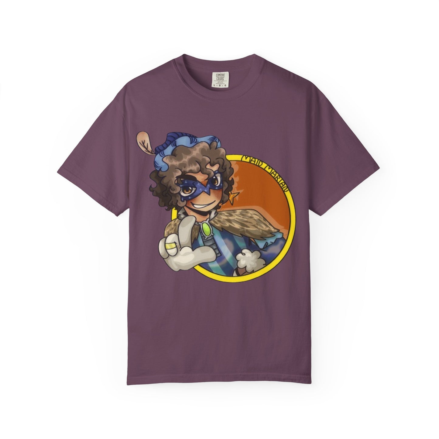 Masked Hero Portrait T-Shirt — Whimsical Superhero Art Tee