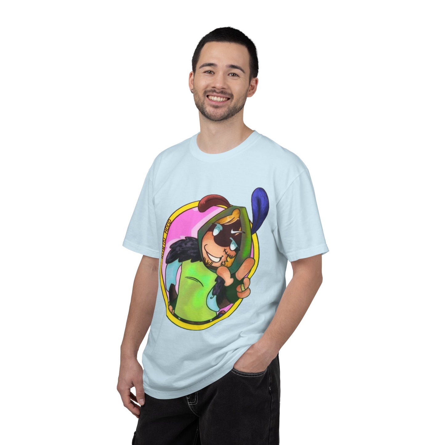 Cartoon Character Peace Sign T‑Shirt — Colorful Bunny Illustration