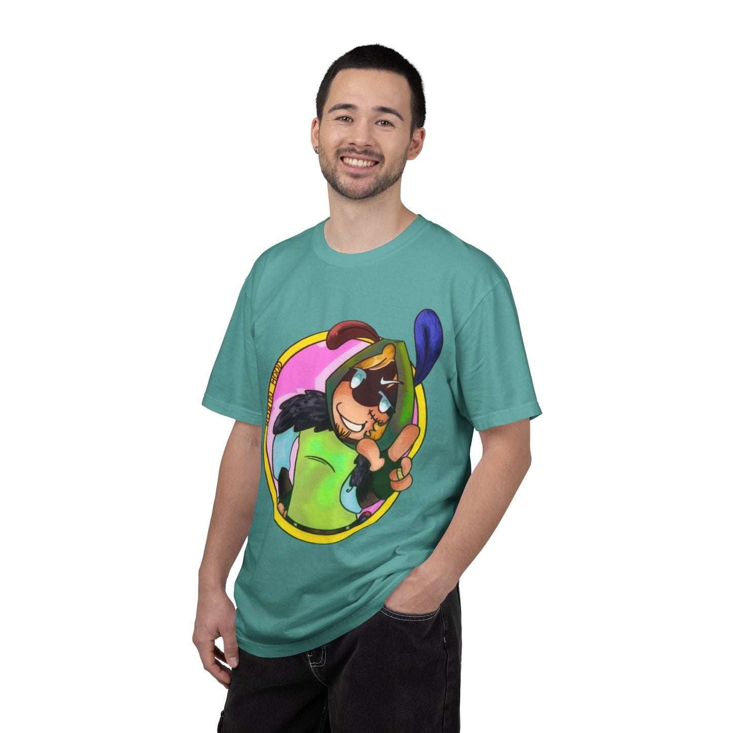 Cartoon Character Peace Sign T‑Shirt — Colorful Bunny Illustration
