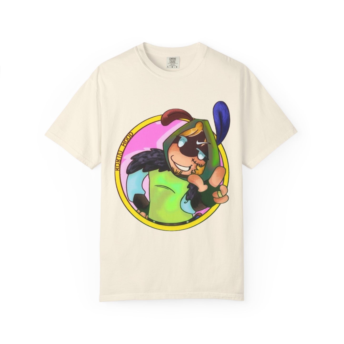 Cartoon Character Peace Sign T‑Shirt — Colorful Bunny Illustration
