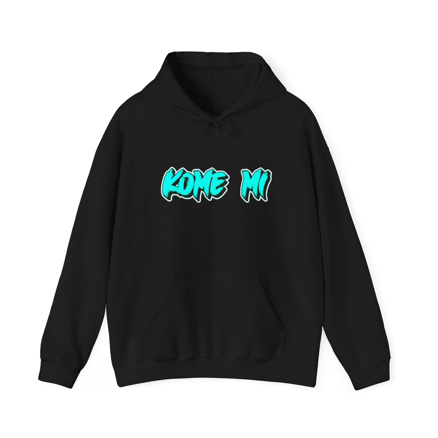 Kome Mi Graffiti Hoodie – Retro Teal Streetwear Pullover