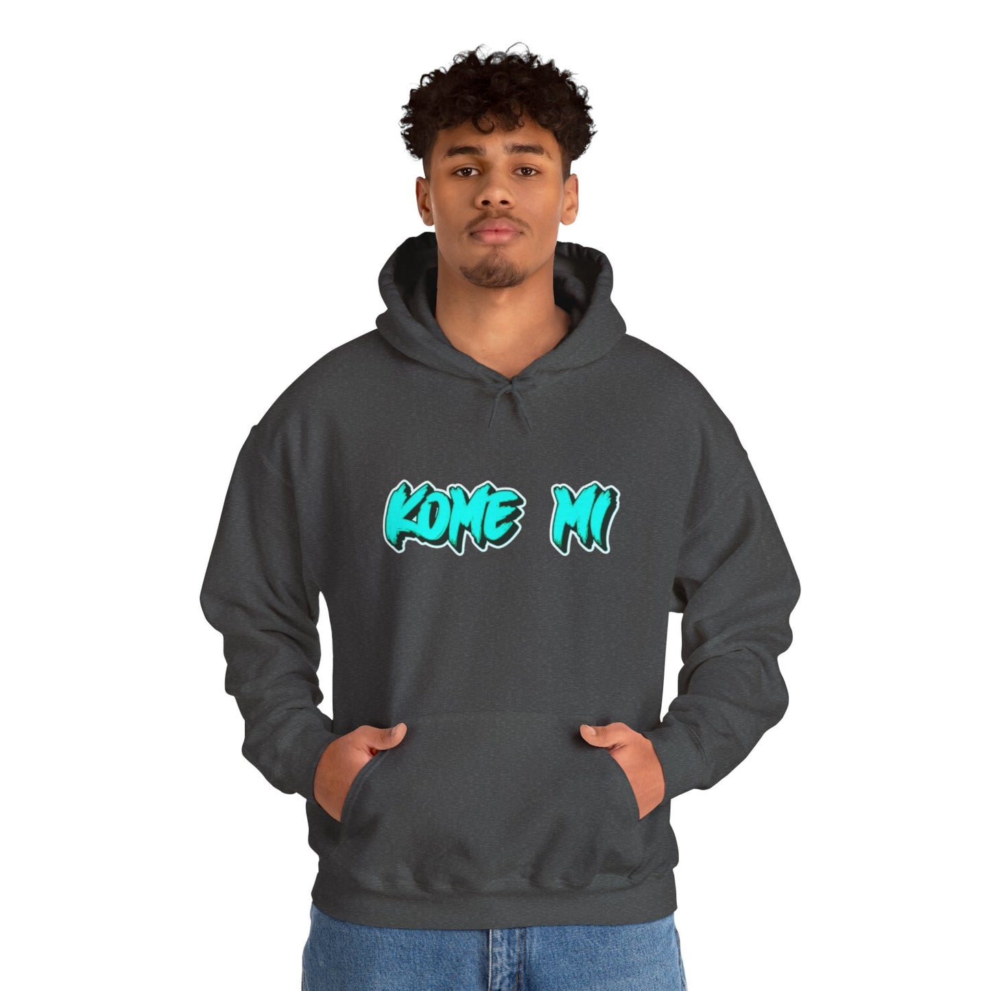 Kome Mi Graffiti Hoodie – Retro Teal Streetwear Pullover