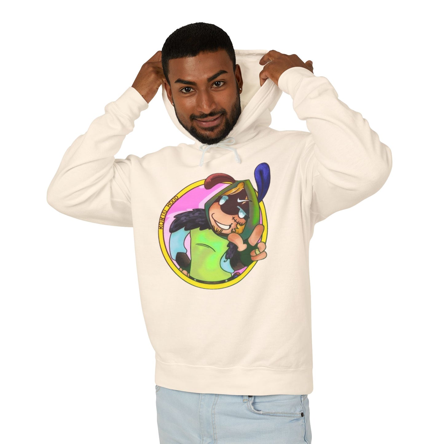Kayak Pup Graphic Hoodie — Playful Canoe Dog Illustration Lightweight Hoodie