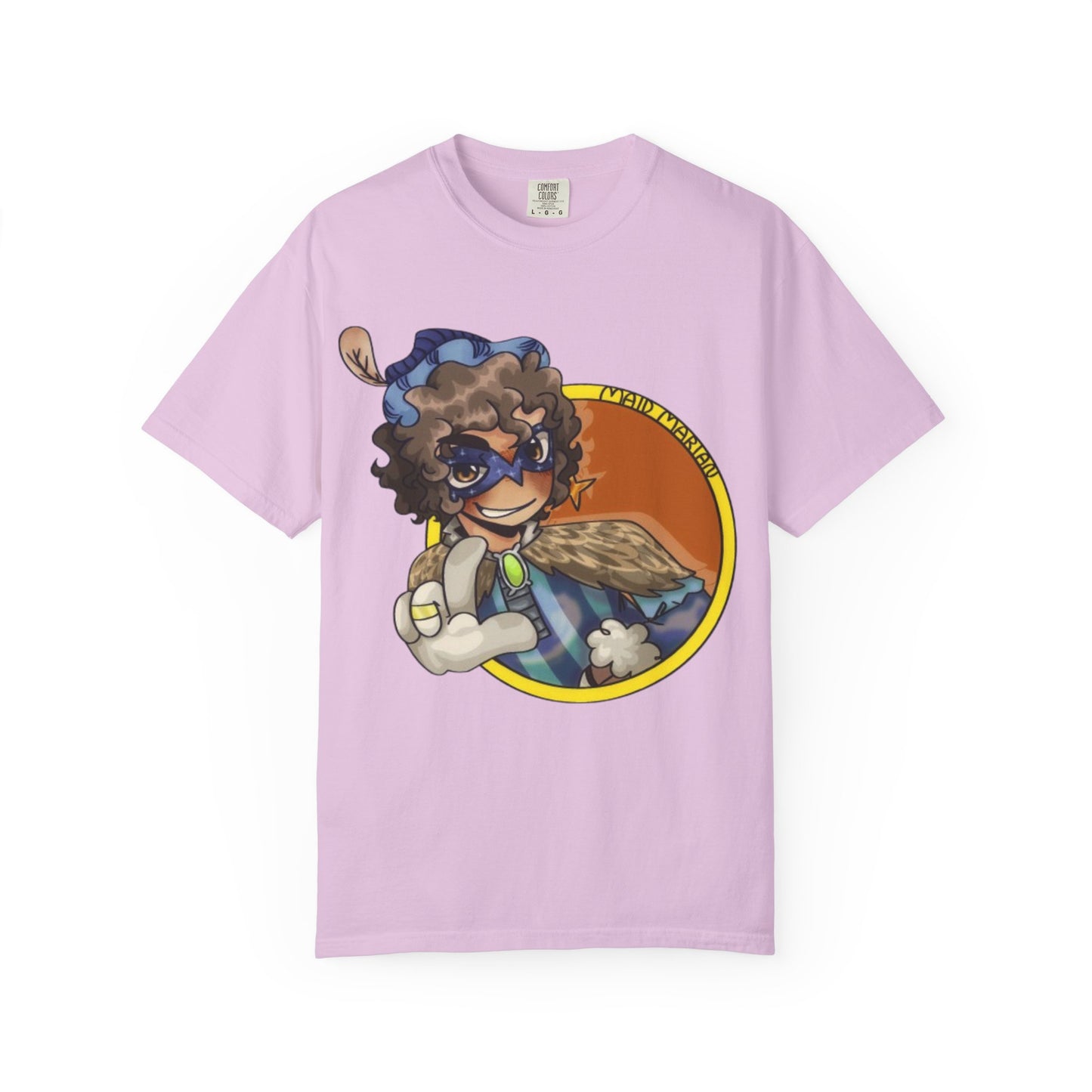 Masked Hero Portrait T-Shirt — Whimsical Superhero Art Tee