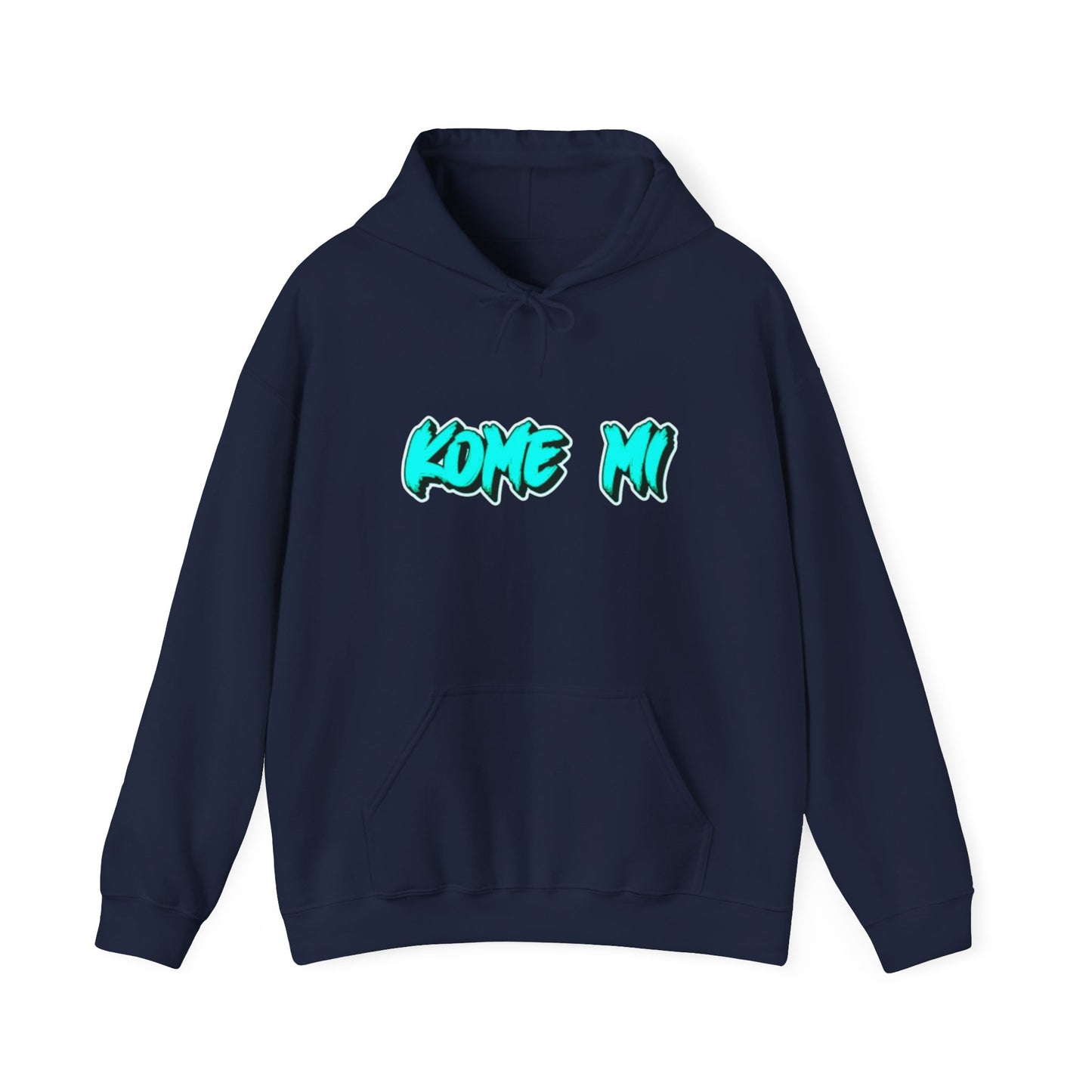 Kome Mi Graffiti Hoodie – Retro Teal Streetwear Pullover