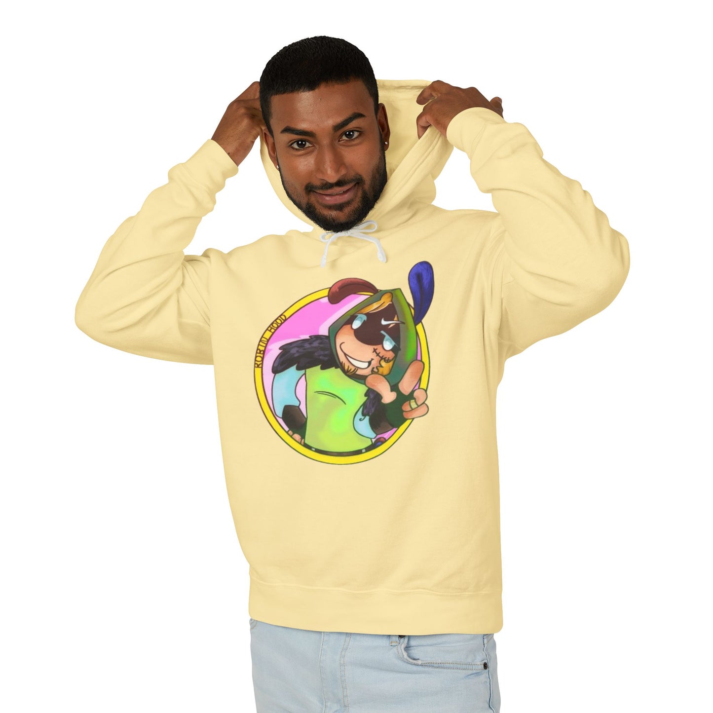 Kayak Pup Graphic Hoodie — Playful Canoe Dog Illustration Lightweight Hoodie