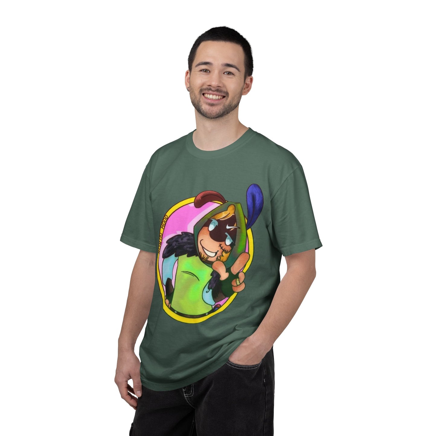 Cartoon Character Peace Sign T‑Shirt — Colorful Bunny Illustration